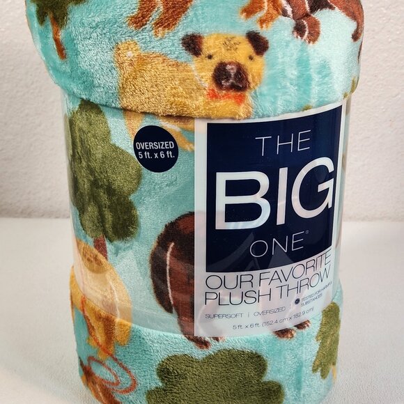 Bedding | The Big One Oversized Plush Party Puppy Dogs Throw Blanket ...